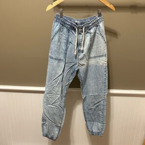 Celebrity Pink Light Blue Wash Jogger Track Pants